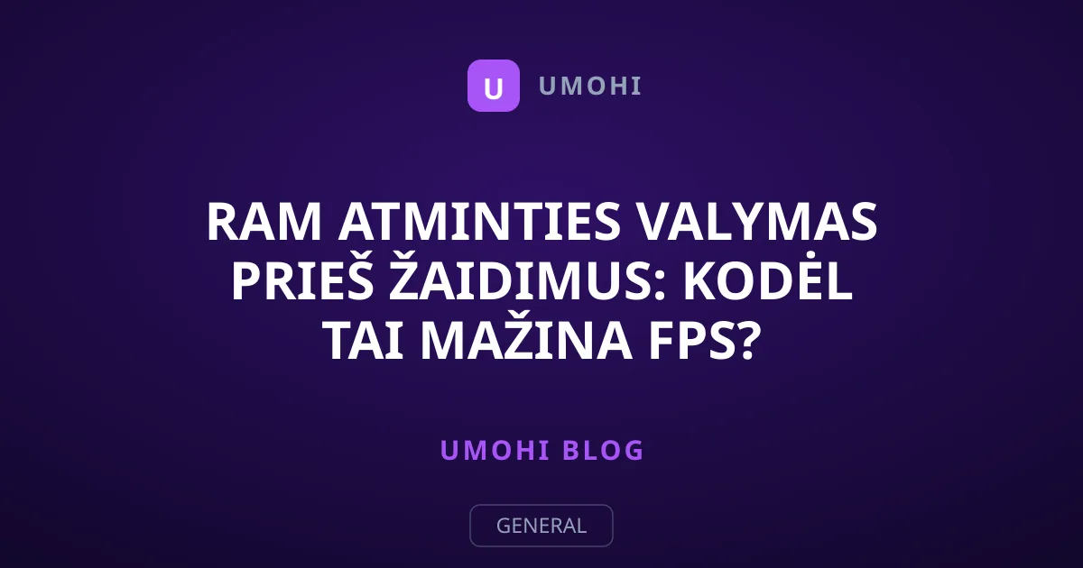 RAM atminties valymas prieš žaidimus: kodėl tai mažina FPS?