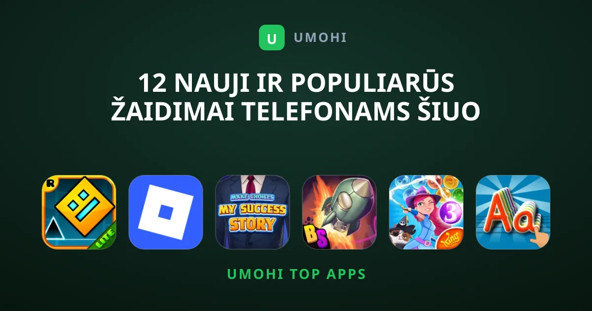 12 Nauji ir Populiarūs Žaidimai Telefonams Šiuo Metu